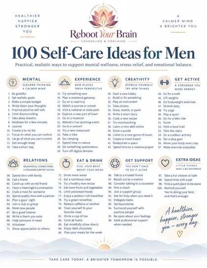 Illustrated preview of 100 Self-Care Ideas
